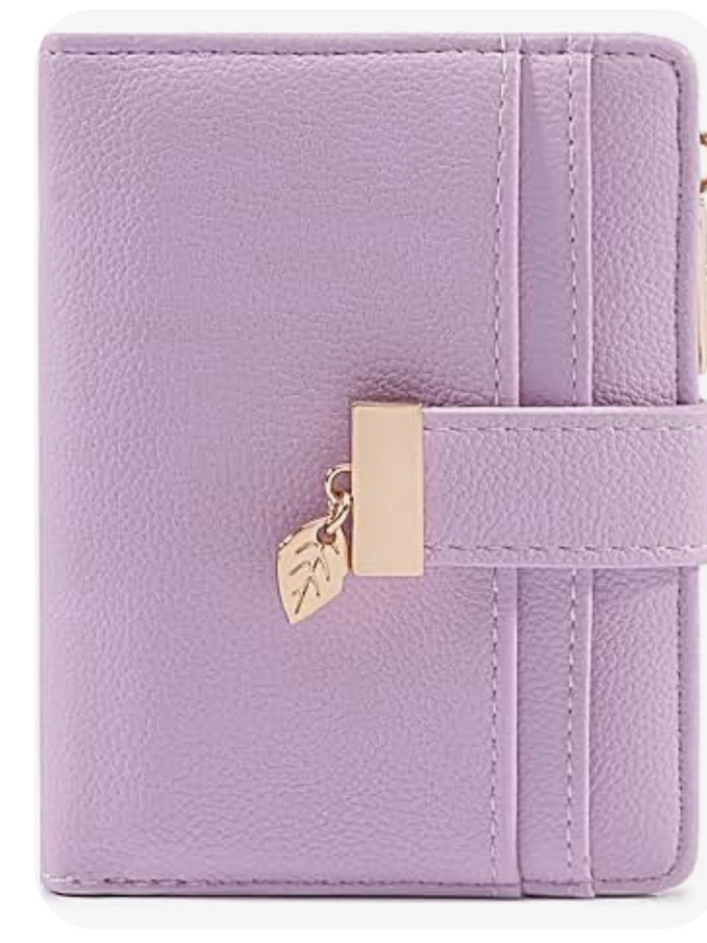 Pomelo Lavender Bifold Card Holder with Gold Leaf Charm. NWOT